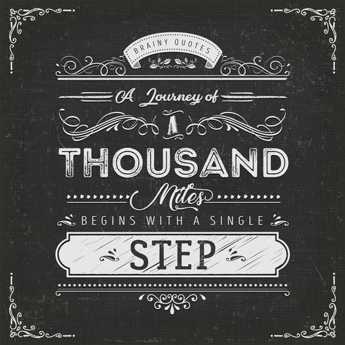 A Journey Of A Thousand Miles Motivation Quote vector
