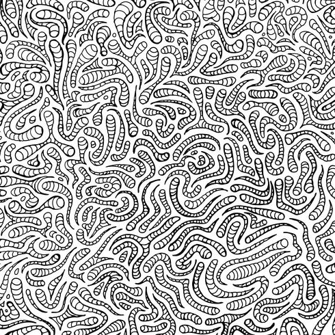 Doodle Hand Drawn Pattern For Coloring Book vector