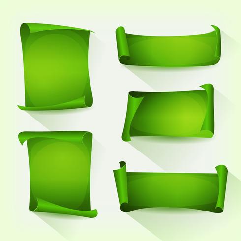 Green Parchment Scroll Set vector