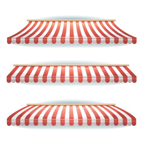 Striped Awnings Set vector