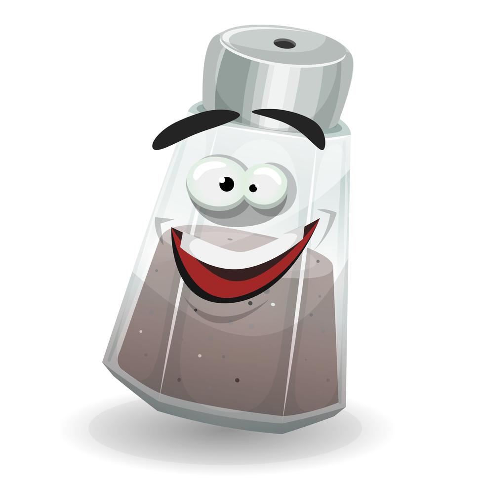 Happy Black Pepper Shaker Character 268085 Vector Art at Vecteezy