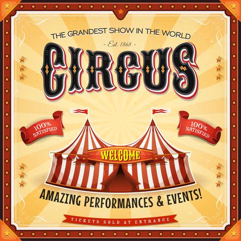 Square Circus Poster With Frame vector
