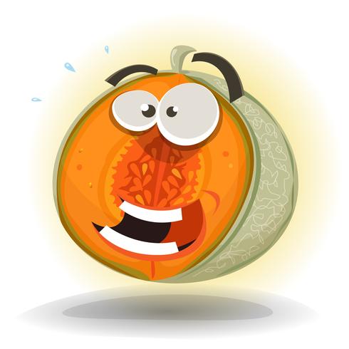 Personaje de dibujos animados divertido melón vector