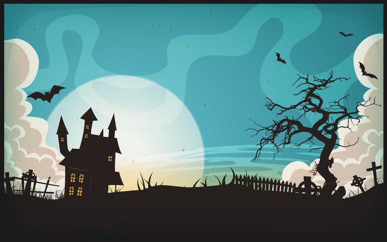 Fondo de paisaje de Halloween vector