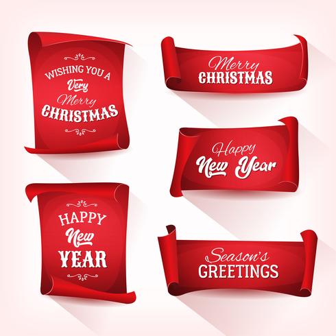 Christmas Parchment Scroll Set vector