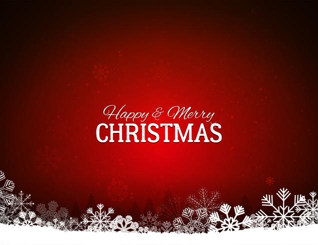 Red Merry Christmas Background With Snowflakes vector