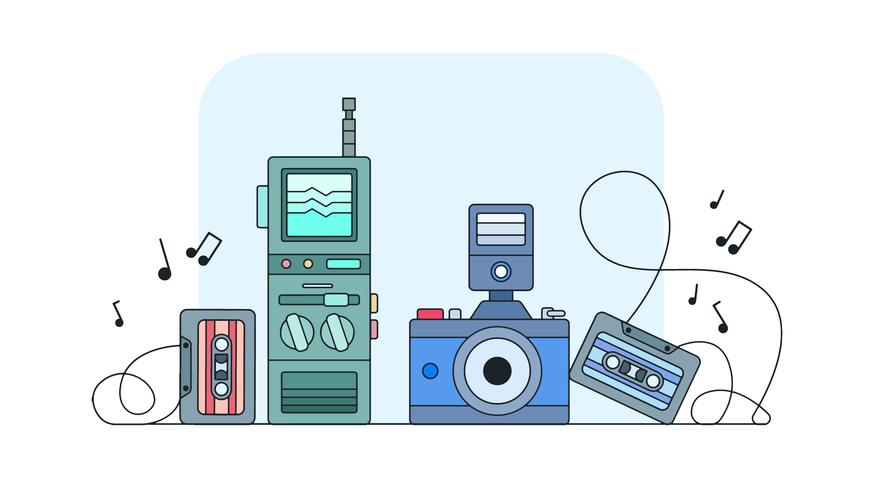 Retro Items Vector