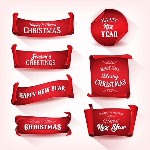 Christmas Parchment Scroll Collection vector