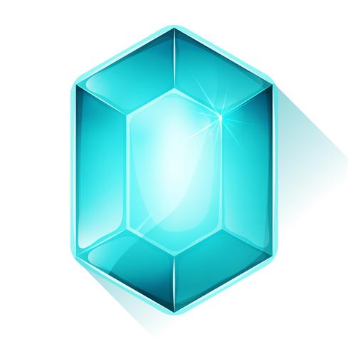 Icono de gema de cristal para la interfaz de usuario del juego vector