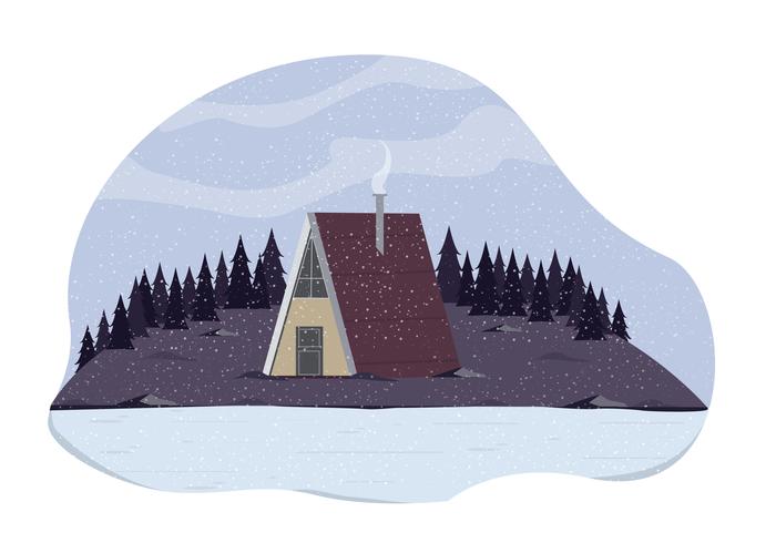 Vector ilustración paisaje de invierno