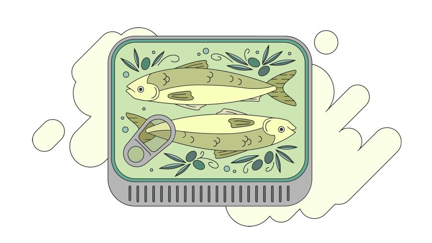 Sardines In Olive Vector