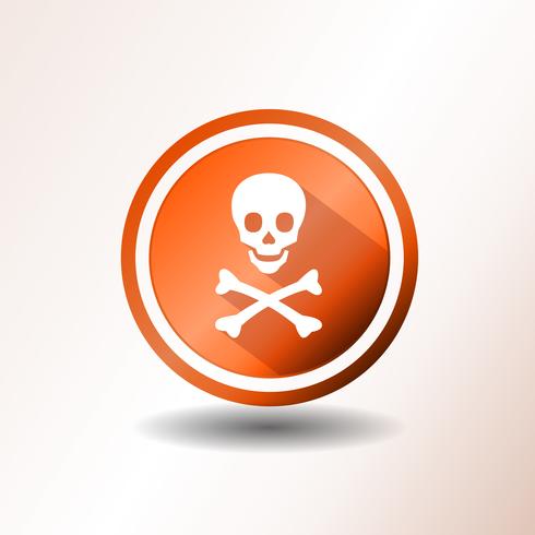 Skull And Crossbones Icon In Flat Design vector