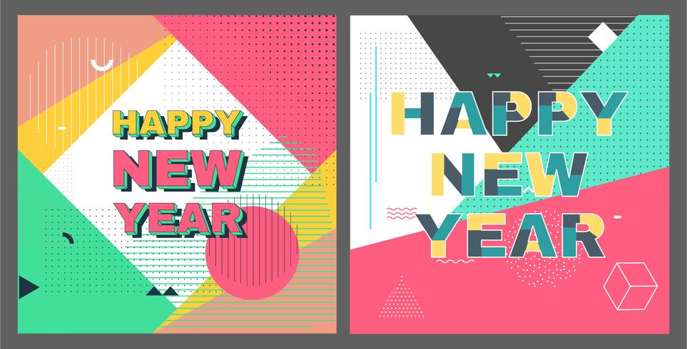 Feliz año nuevo Instagram Post vector