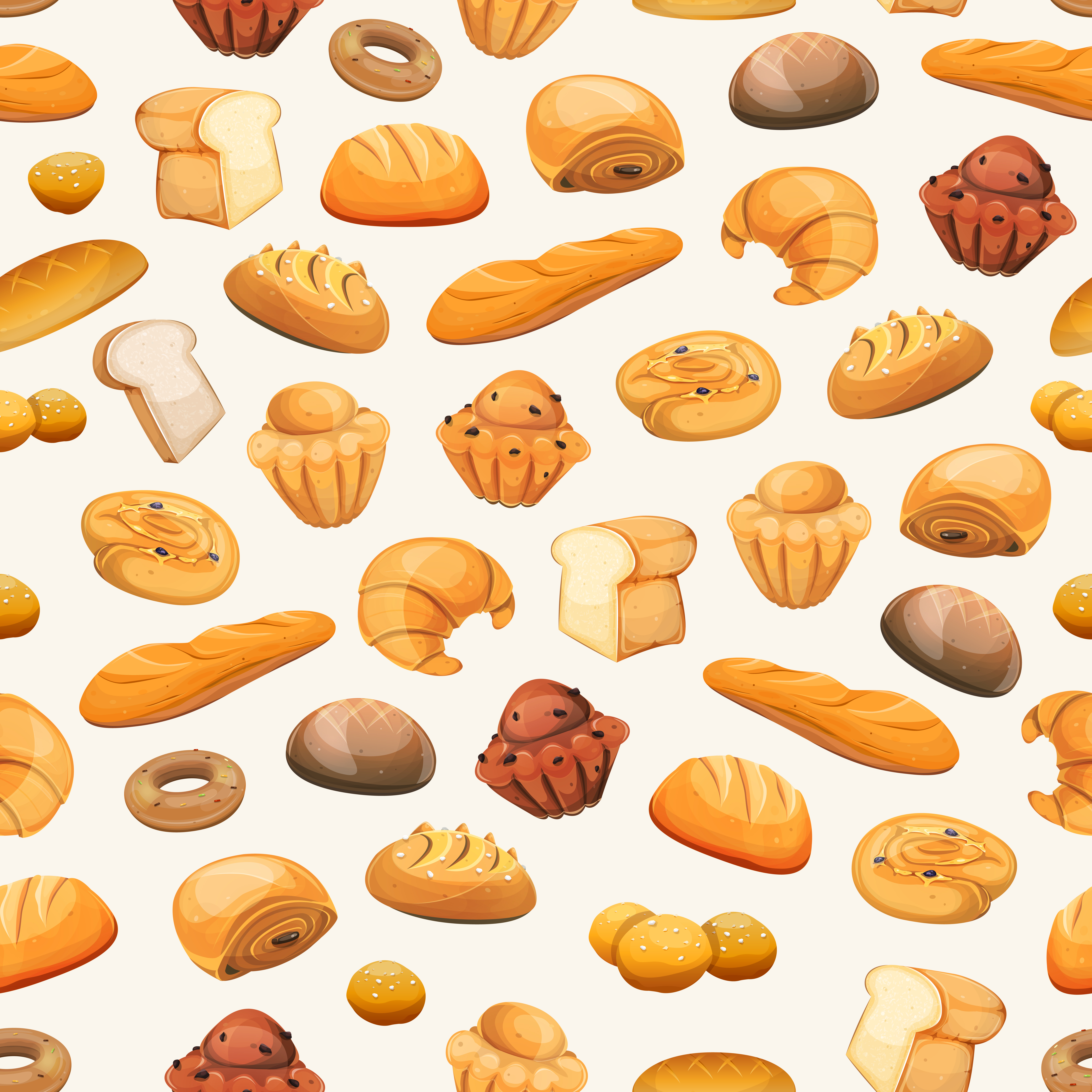 Seamless Bakery Icons Background 268219 Vector Art at Vecteezy