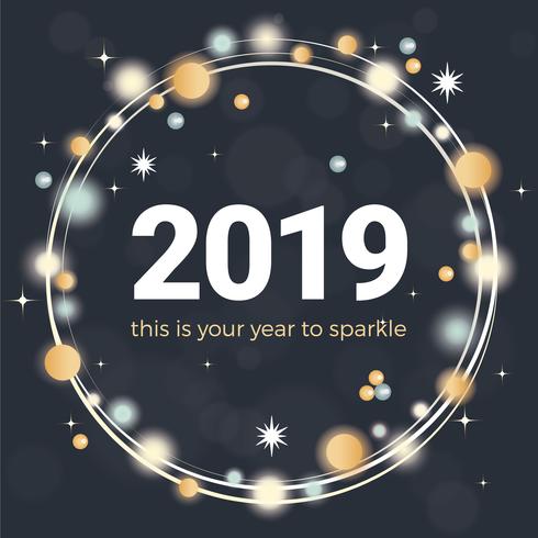 Diseño de tarjeta de felicitación de año nuevo de vector