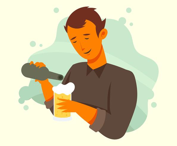 Guys Drinking Beer Illustration vector