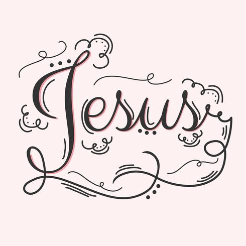 Jesus Hand Lettering Vector