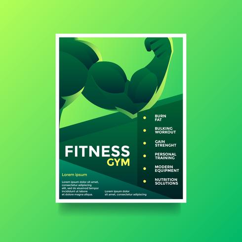 Fitness Gym Salud Estilo de vida Flyer Vector