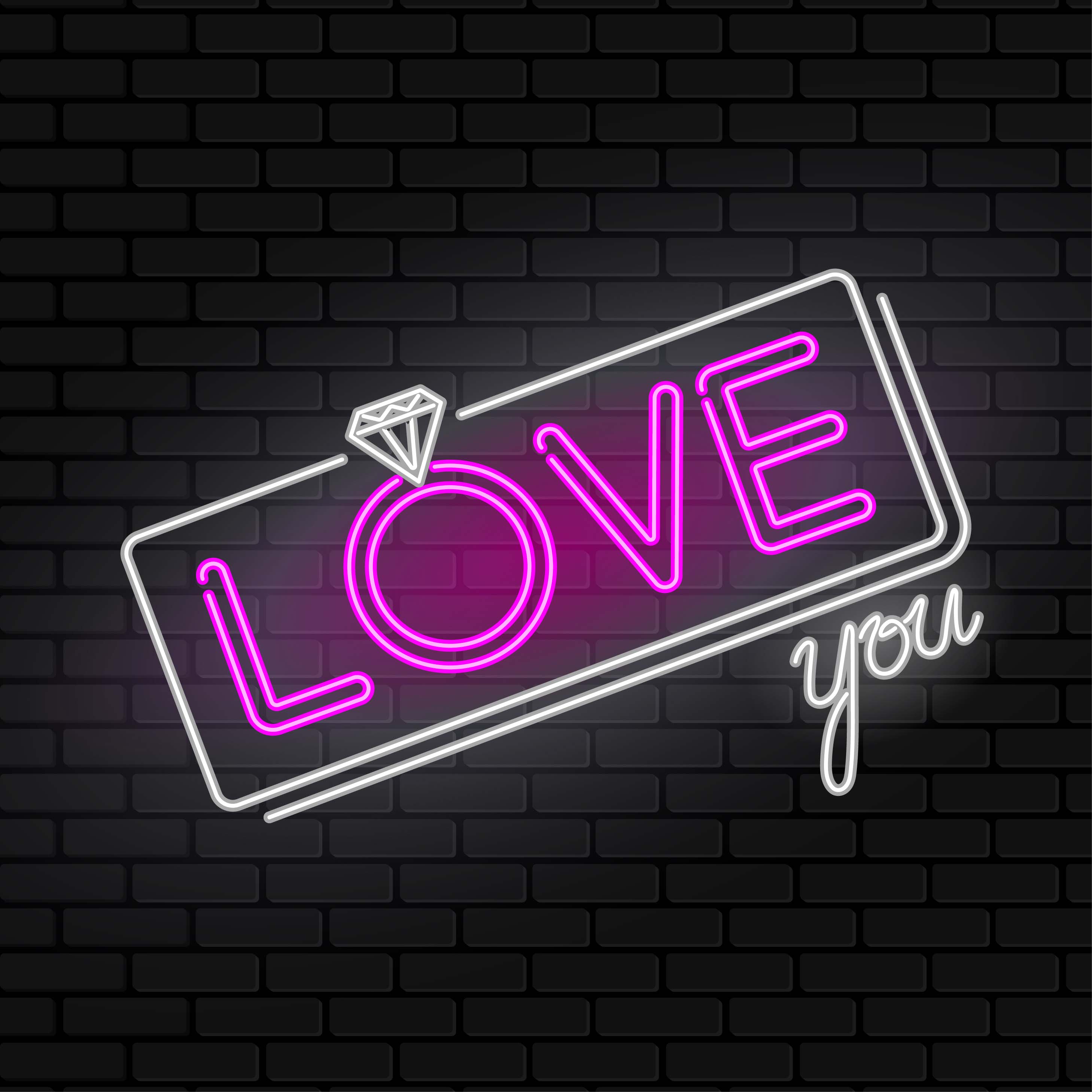 Neon Love Valentine Sign 268318 Vector Art At Vecteezy