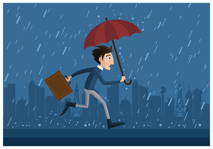 Man Holding Umbrella vector