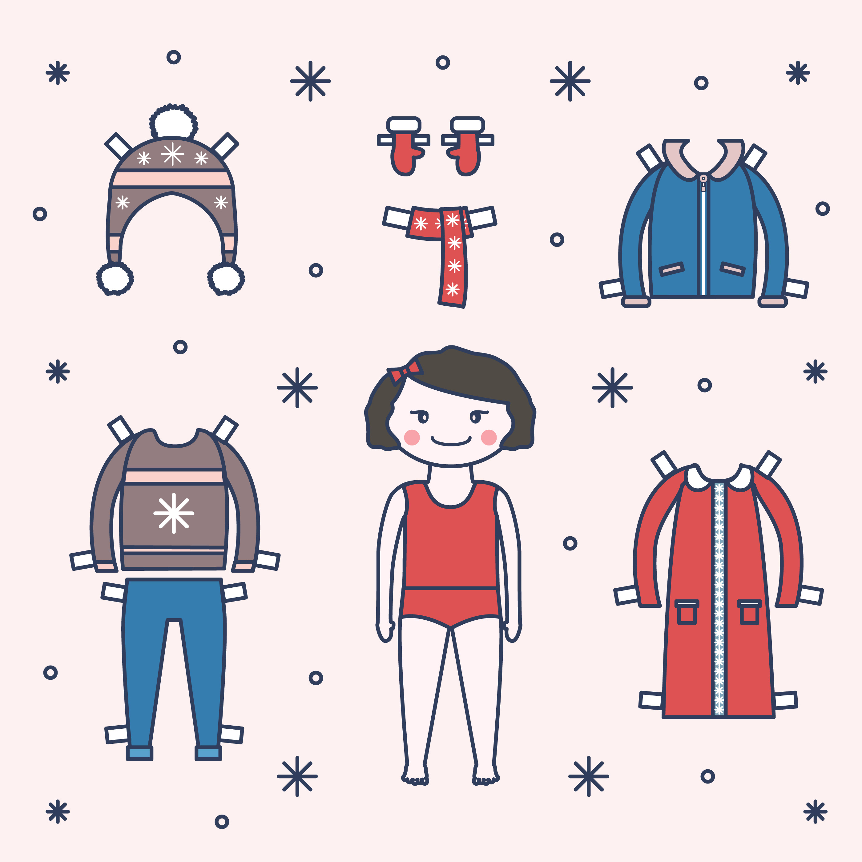 Paper Doll Set Vector 268419 Vector Art at Vecteezy