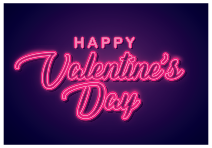 Happy Valentines Day Neon Sign vector