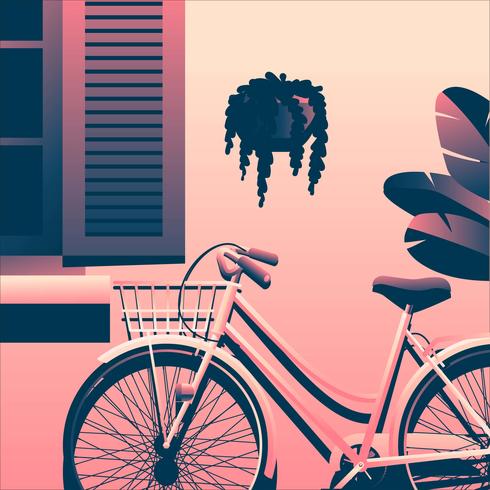 Bicycle Bellow The Window vector