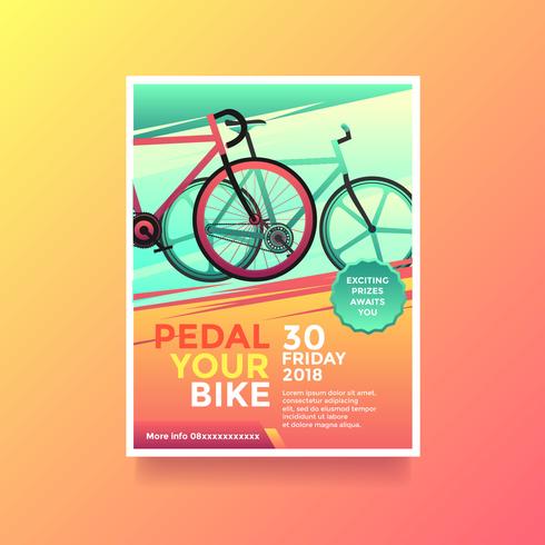 Pedal Your Bike Health Lifestyle Flyer Vector