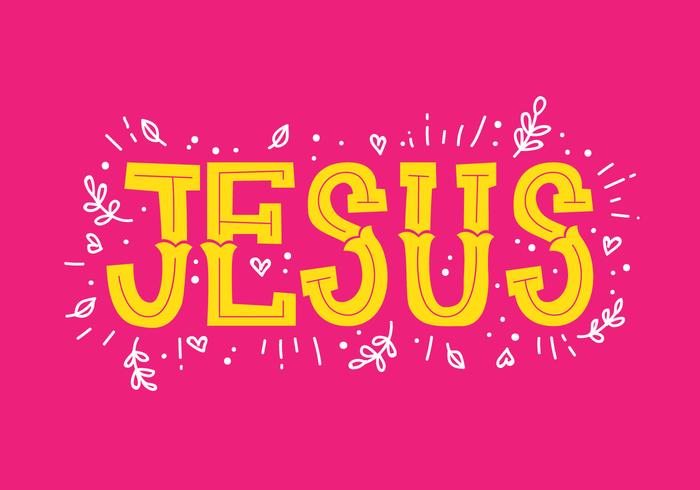 Jesus Hand Lettering vector