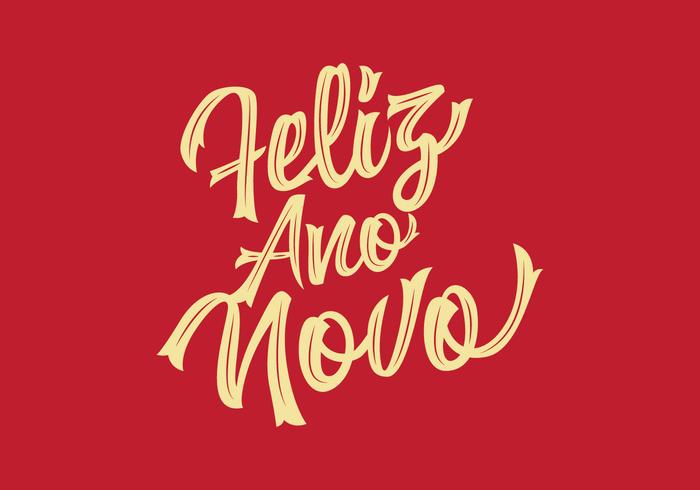 Feliz Ano Novo Lettering vector