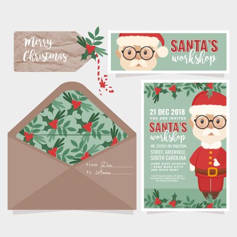 Vector Santa's Workshop Invitation