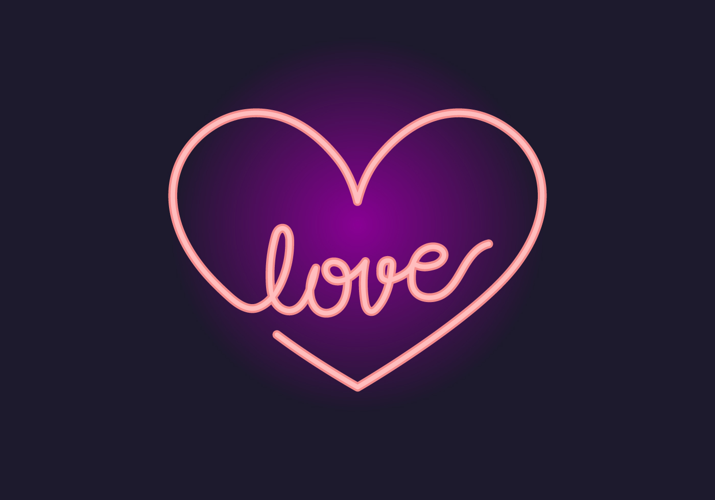Neon Light Heart Love 268468 Vector Art at Vecteezy
