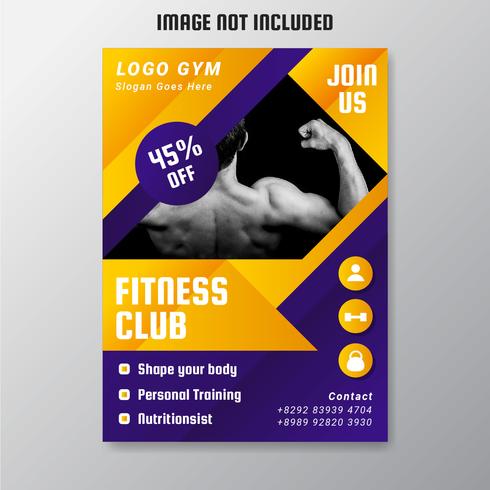 Gimnasio y Fitness Flyer Vector