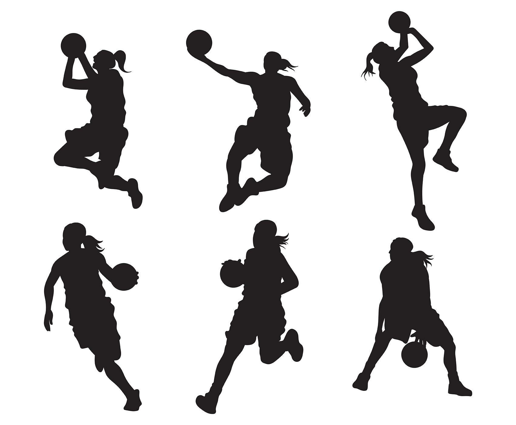 Download Female Basketball Player Silhouette 268480 - Download Free Vectors, Clipart Graphics & Vector Art