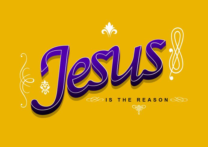 jesus lettering 2 vector