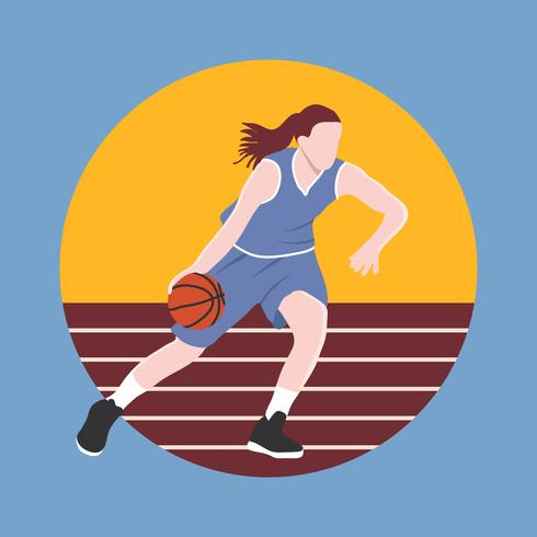 Vector de jugador de baloncesto femenino