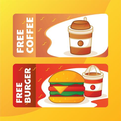 Food voucher templates vector