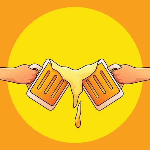 Guys toasting beer vector