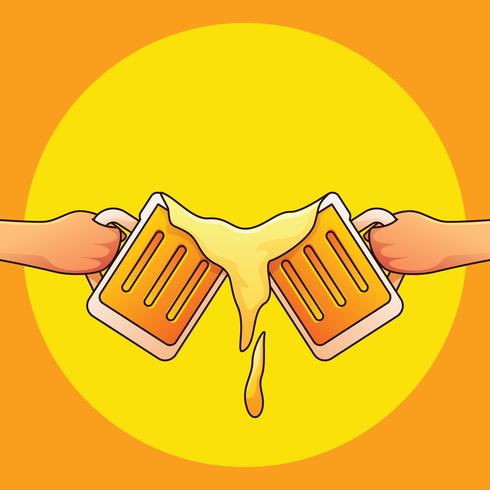 Guys toasting beer vector