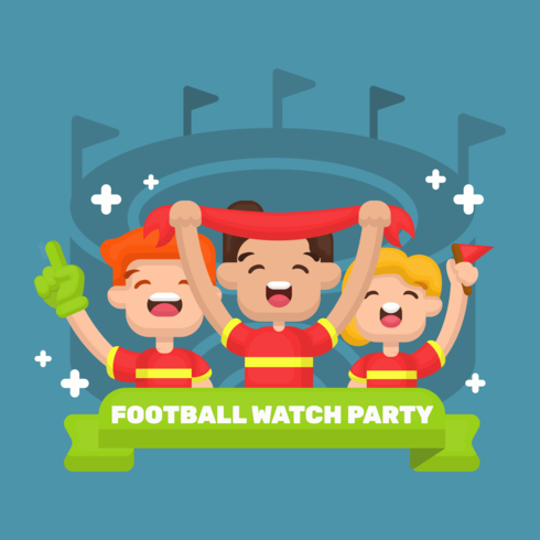 Football watch party vector