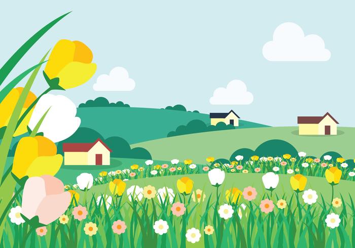 Paisaje de primavera vector