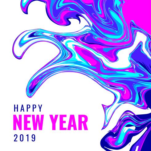 Happy New Year Instagram Post Marble Background vector