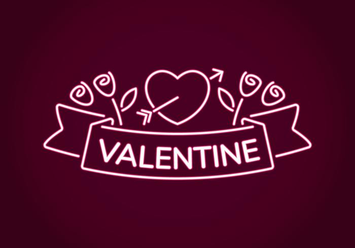 Neon Valentine Decoration vector