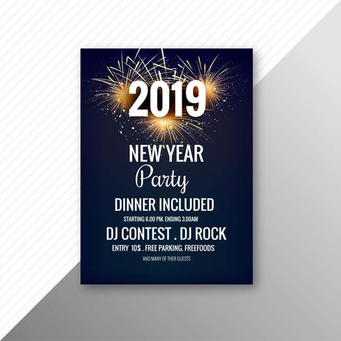 Elegant 2019 flyer celebration party template vector
