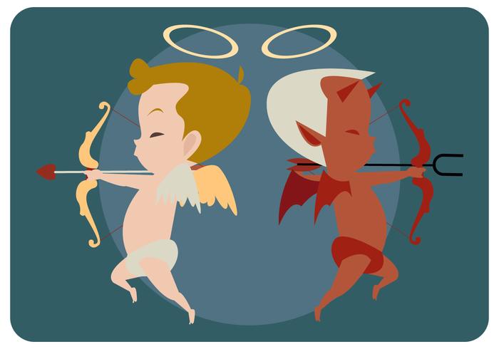 Cupido Con Su Vector Del Lado Malvado