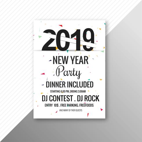 Beautiful 2019 flyer celebration party template design  vector