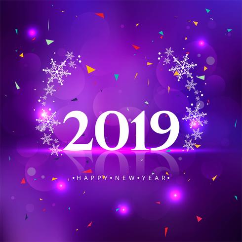 Beautiful Happy New Year 2019 text festival background vector