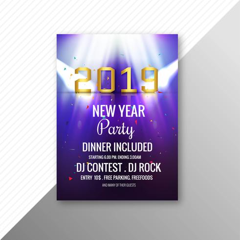 Elegant 2019 flyer celebration party template vector