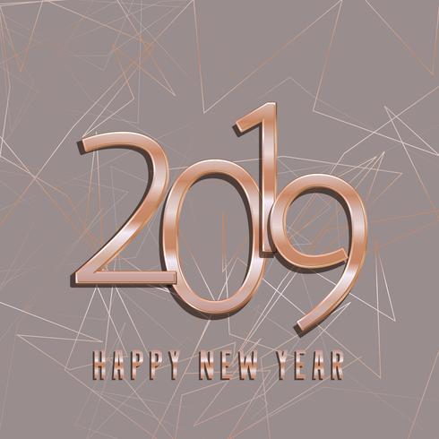 Fondo de oro rosa feliz año nuevo vector