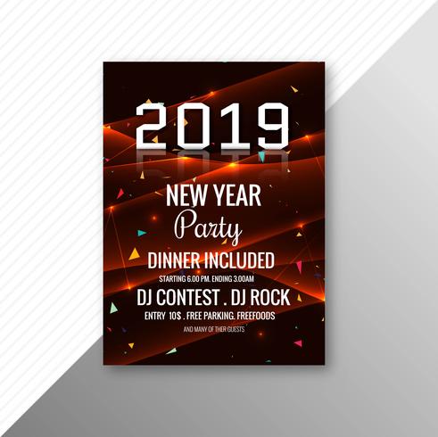 2019 new year party  brochure celebration design template vector